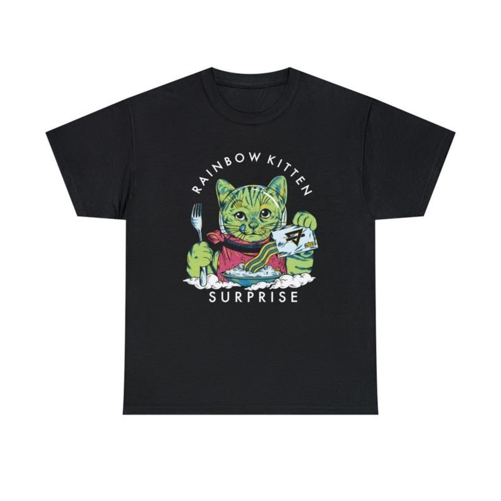 Cats Rainbow Kitten Surprise Cute Eat Retro Classic Unisex T-Shirt